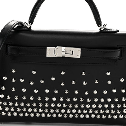 Hermes Box Studded Clouté Mini Kelly Sellier 20 Black 8 of 11
