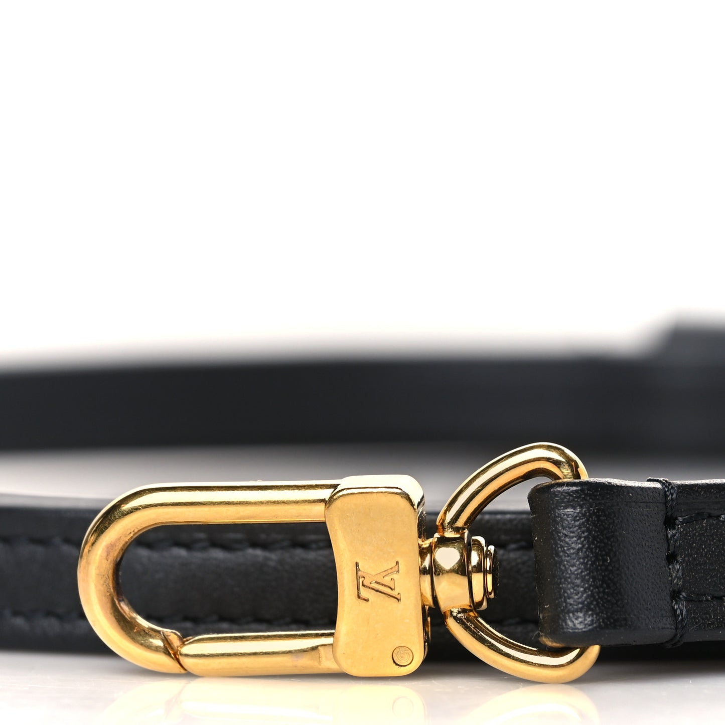 Calfskin Reverse Monogram Giant Double Zip Pochette Strap Black