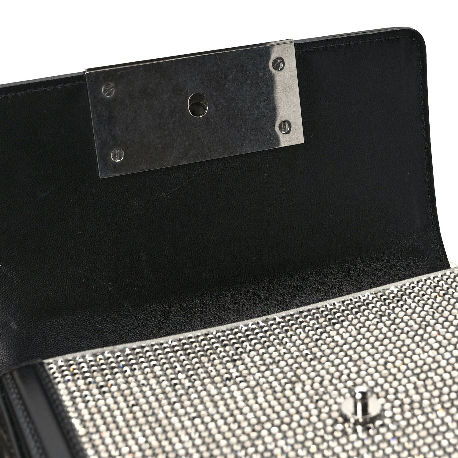 Jimmy Choo Calfskin Crystal Diamond Crossbody Black 10 of 11