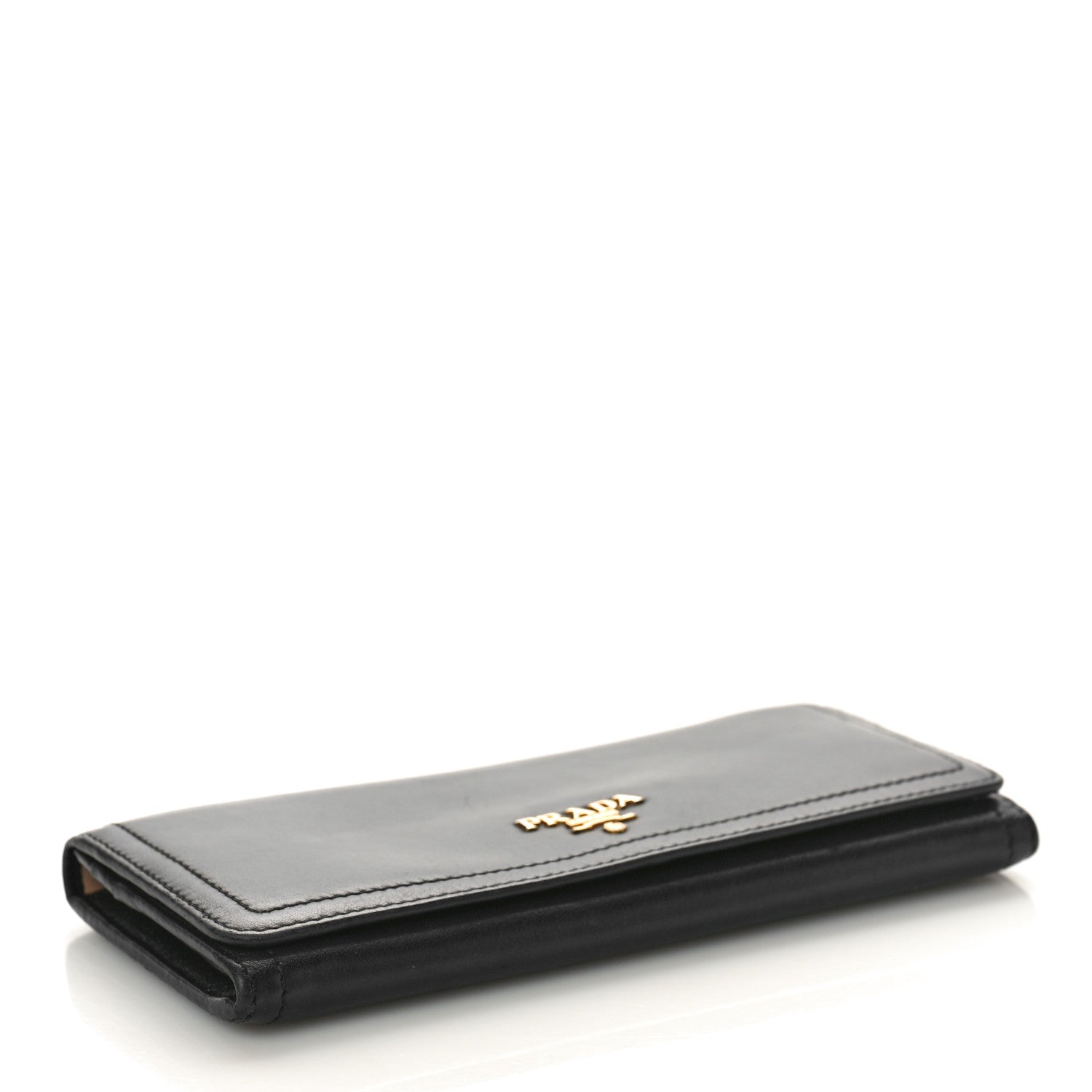 Prada Soft Calfskin Continental Flap Wallet Black 4 of 8