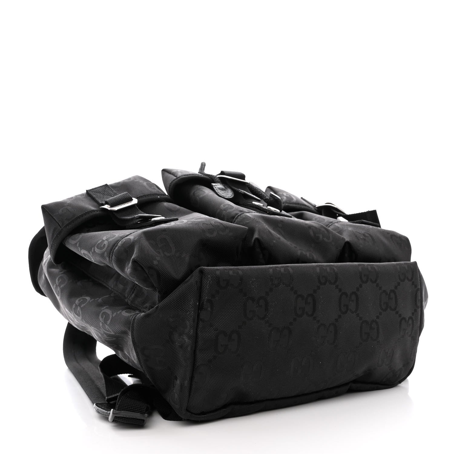 Gucci Econyl Nylon Monogram Off The Grid Utility Pocket Backpack Black 4 of 12