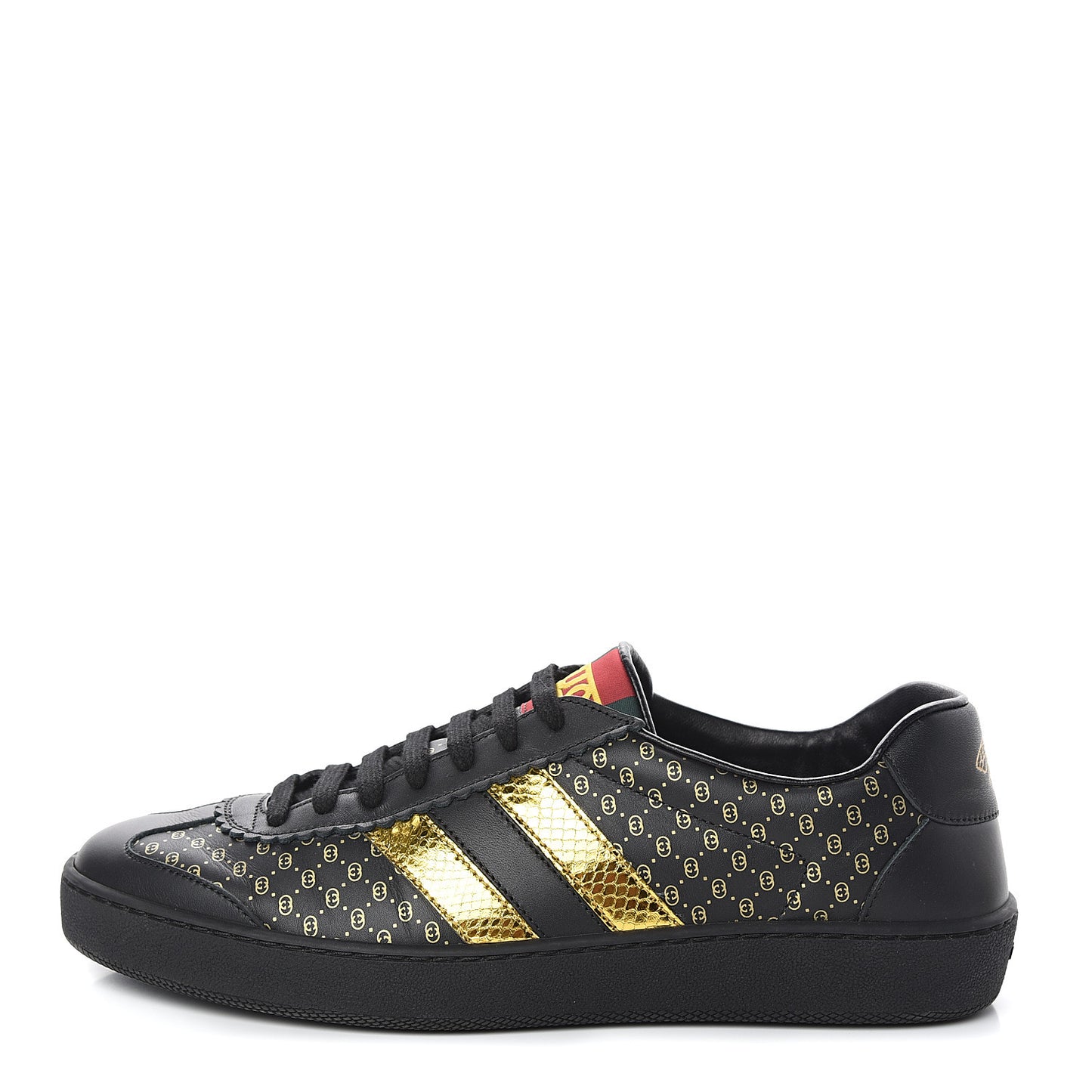 X DAPPER DAN Calfskin Laminated Ayers GG Micro Monogram Mens G74 Sneakers 6 Black
