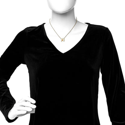 Hermes Lacquered Gold Pop H Pendant Necklace White 2 of 6
