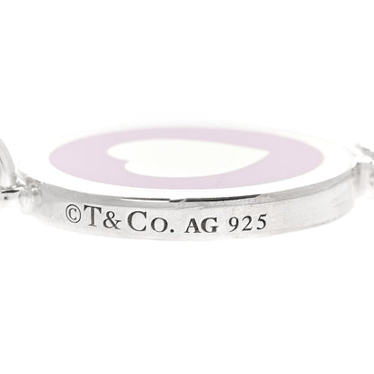 Tiffany Sterling Silver Enamel Keys Heart Key Pendant Lavender 3 of 4