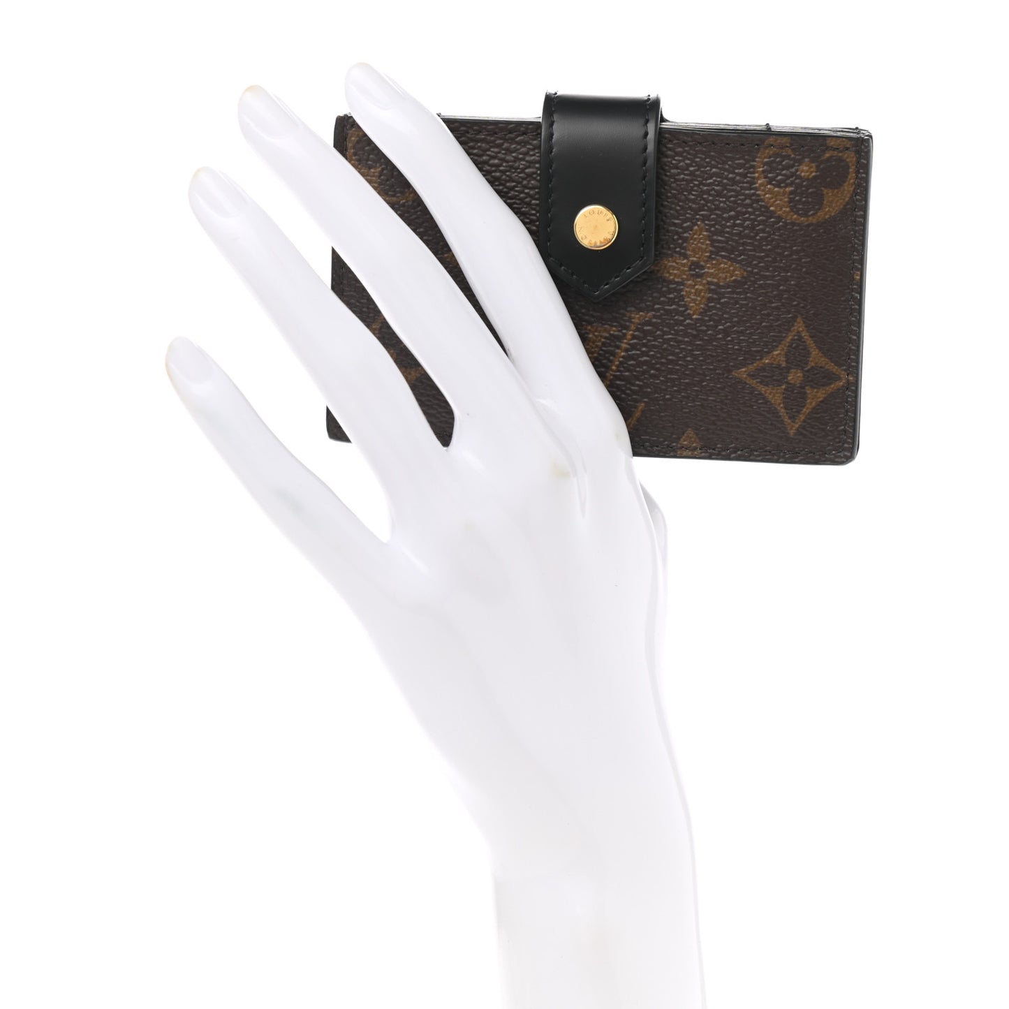 Monogram Gusset Card Holder Black
