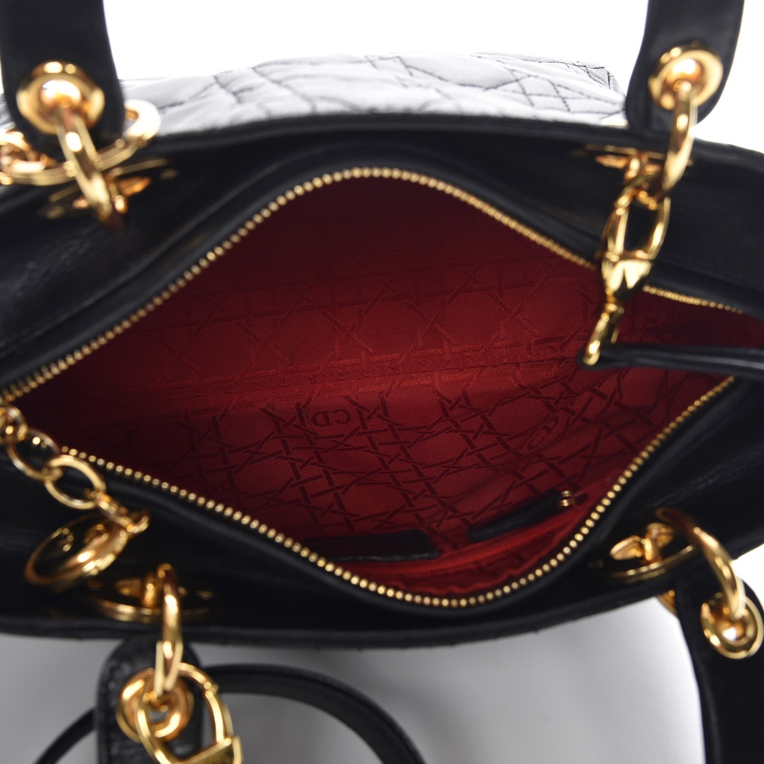 Christian Dior Lambskin Cannage Medium Lady Dior Black 6 of 8