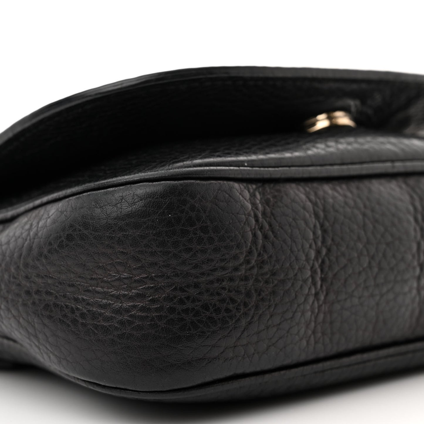 Pebbled Calfskin Small Soho Flap Crossbody Black