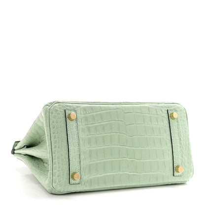 Hermes Matte Alligator Birkin 25 Vert D'eau 4 of 12