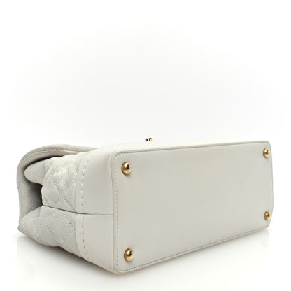 Chanel Iridescent Caviar Quilted Medium Globe Trotter Flap White 4 of 14