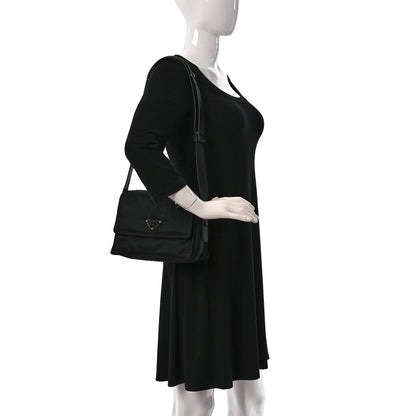 Prada Re-Nylon Vitello Padded Small Flap Shoulder Bag Black 2 of 8