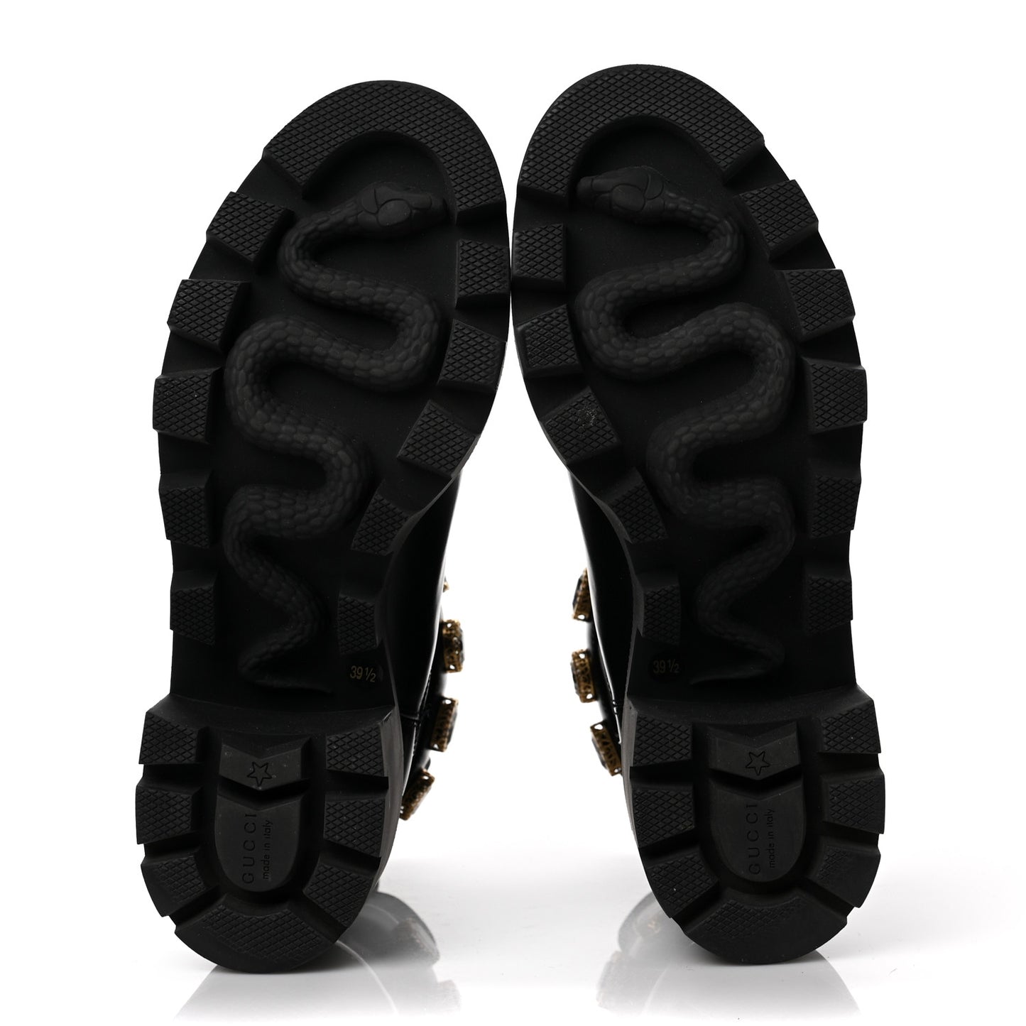 Calfskin Crystal GG Trip Chelsea Ankle Boots 39.5 Black