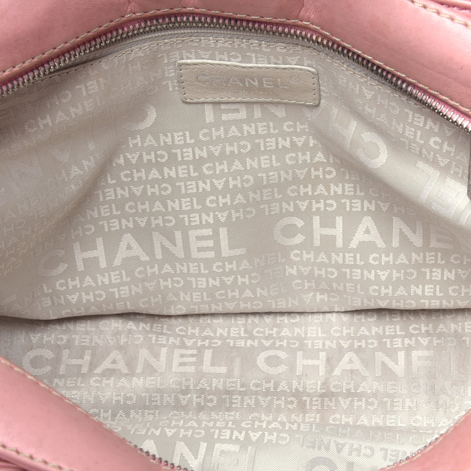 Chanel Canvas Woven Lambskin Lax Shoulder Bag Pink 5 of 9