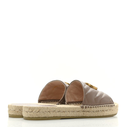 Gucci Nappa Matelasse GG Marmont Espadrille Slide Sandals 37 Porcelain Rose 4 of 10