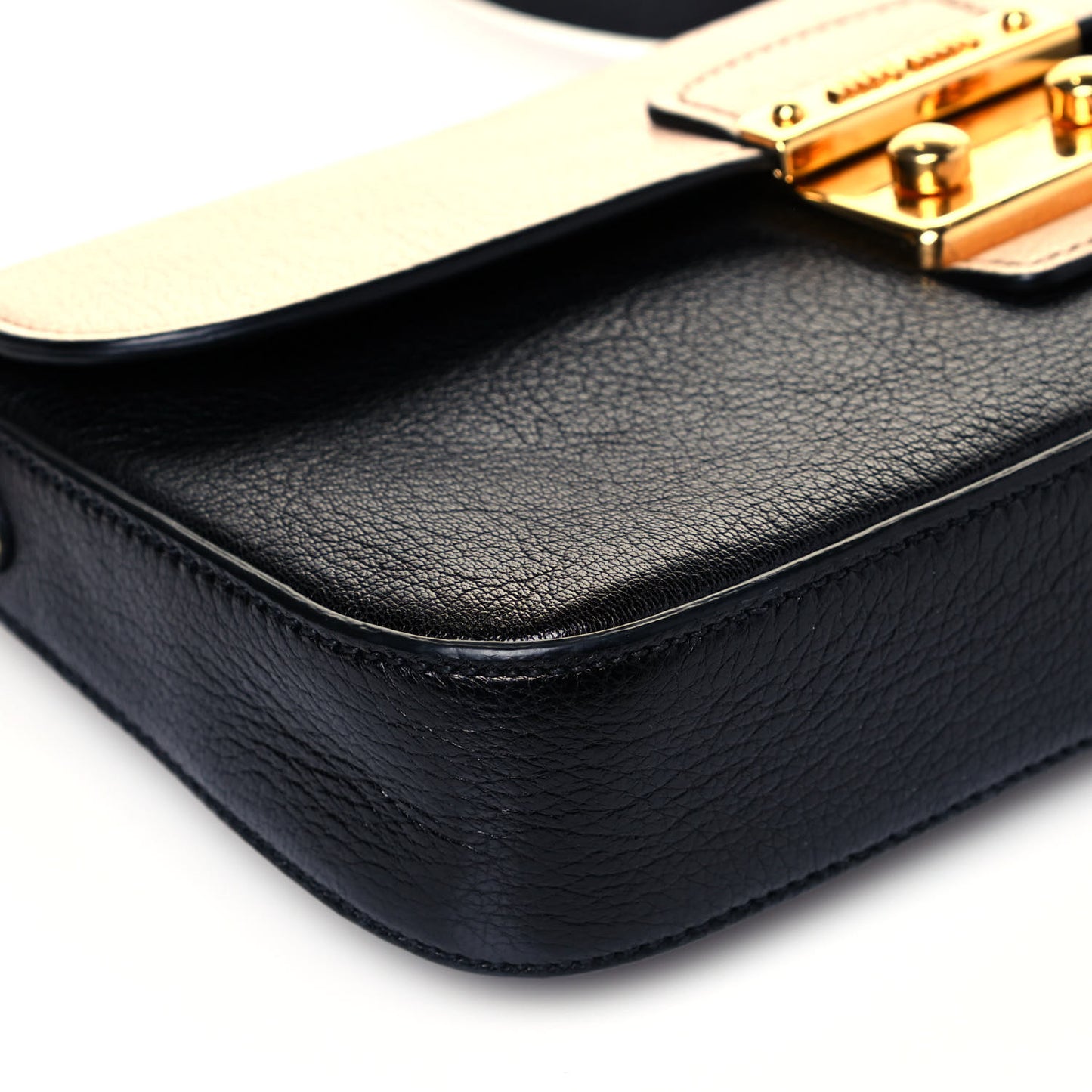 Goatskin Madras Shoulder Bag Black Cammeo