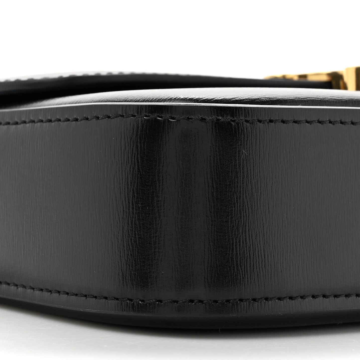 Shiny Calfskin Triomphe Shoulder Bag Black