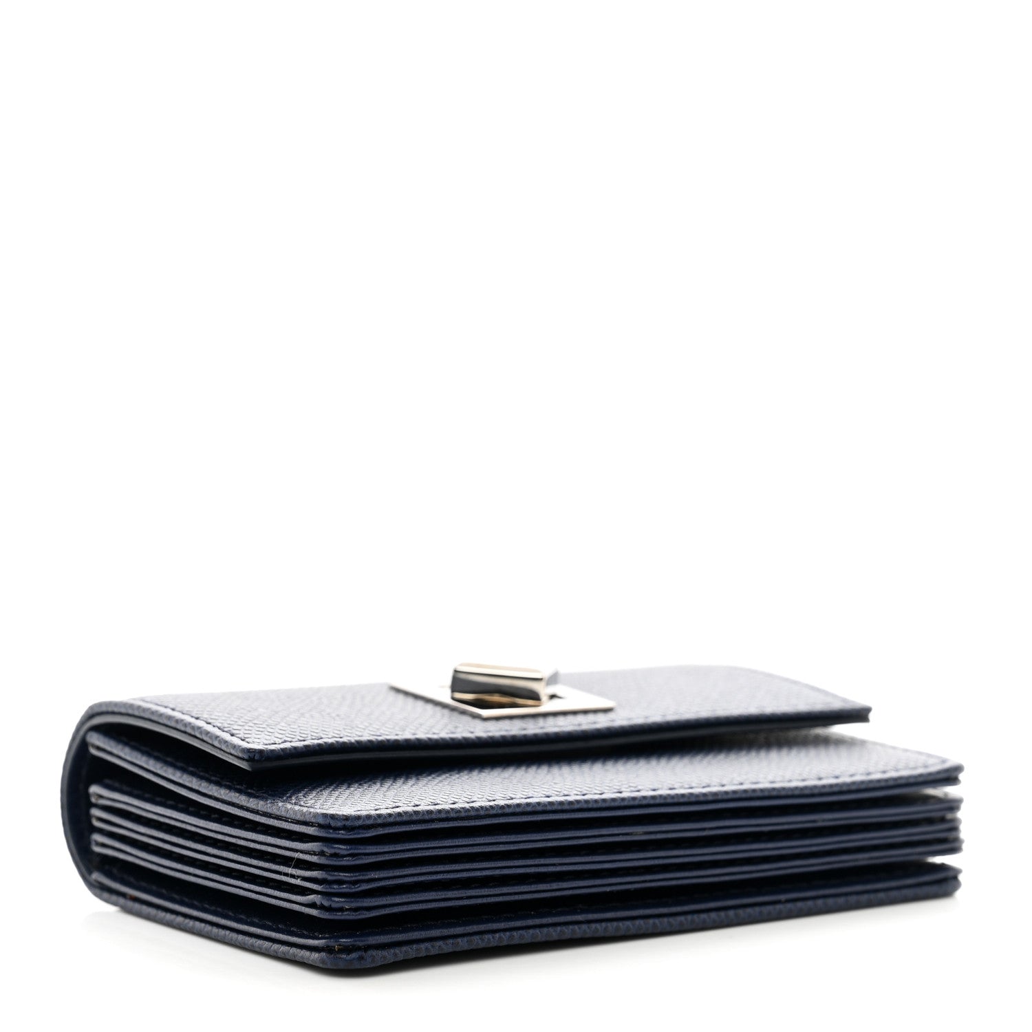 Christian Dior Grained Calfskin Turn Me Envelope Gusseted Card Holder Navy 4 of 8