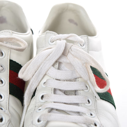 Gucci Calfskin Crocodile Web Womens Ace Sneakers 35 White Green 16 of 20
