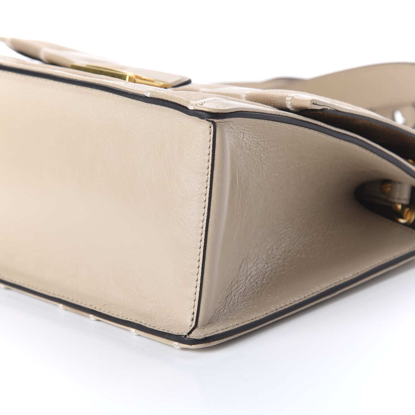 Agnello Old Shine Chamois F is Fendi Embossed Kan U Shoulder Bag Amido Nude