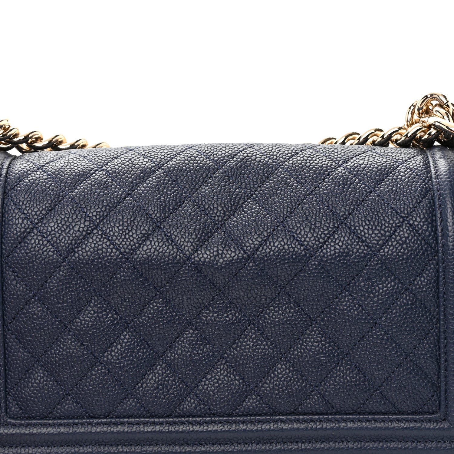 Chanel Caviar Quilted Medium Boy Flap Navy 14 of 15
