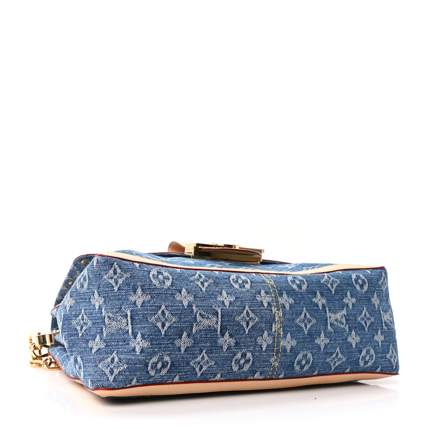 Louis Vuitton Denim Monogram Dauphine Soft GM Blue 4 of 9