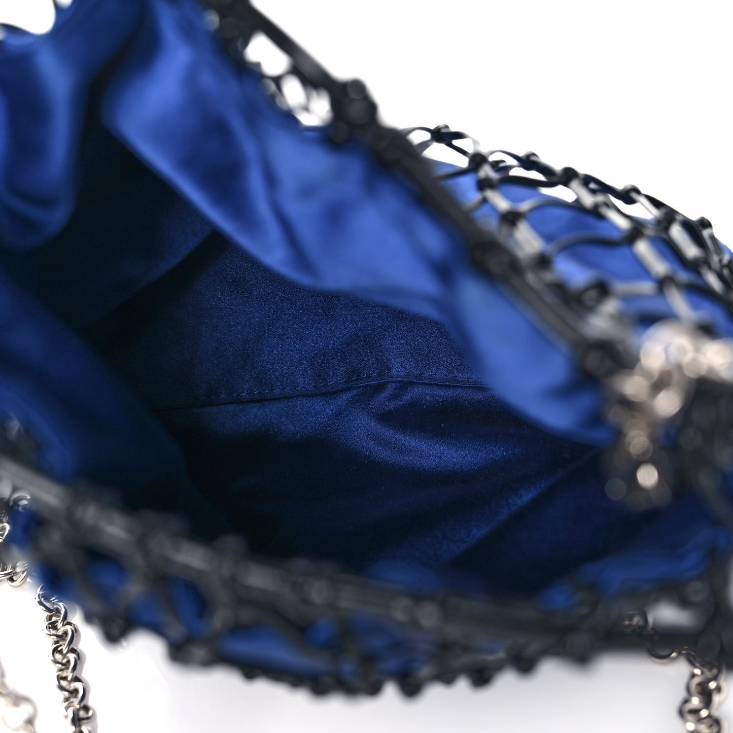 Rete Stampato Bocche Tote Blue Black