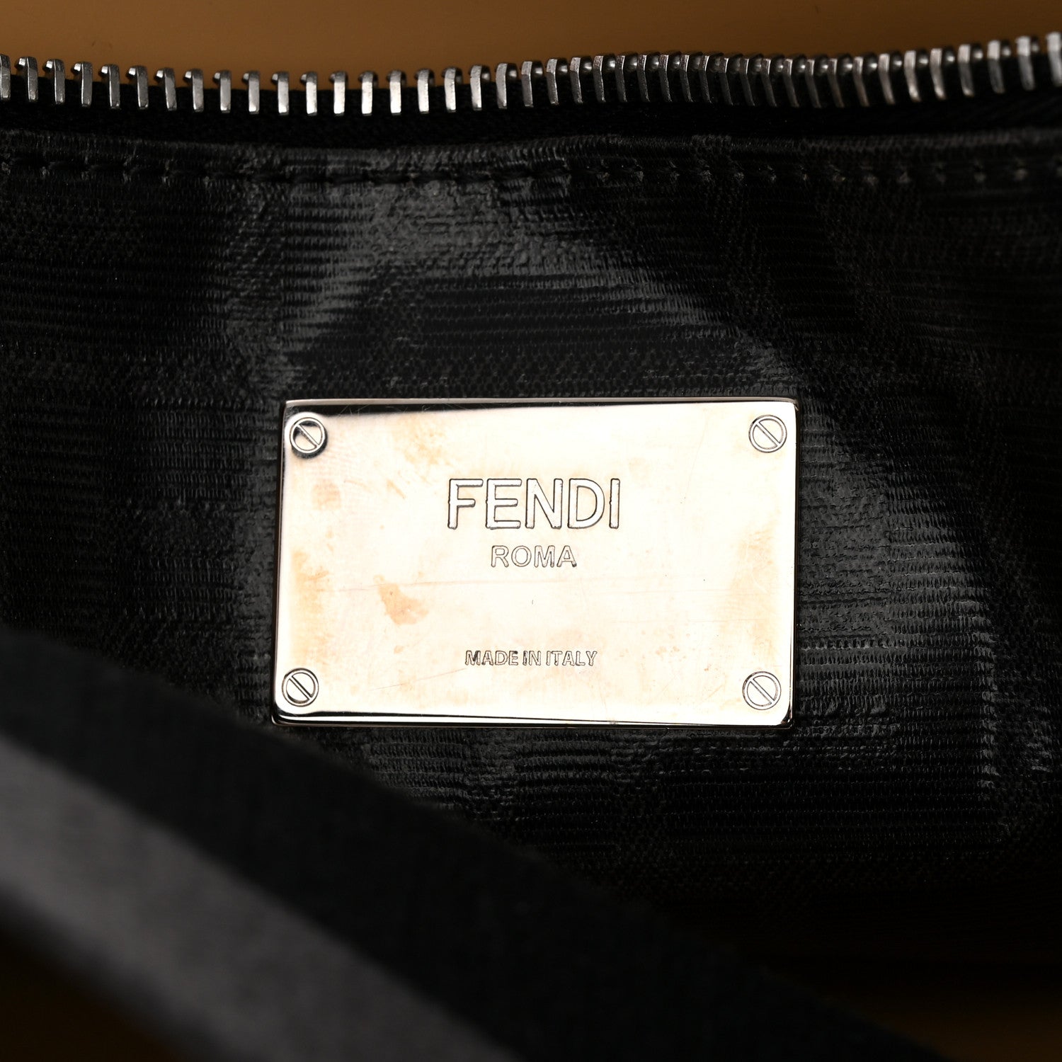 Fendi Cuoio Romano Glazed Fabric FF 1974 Peekaboo X-Lite Fit Asfalto Mou Black 6 of 11
