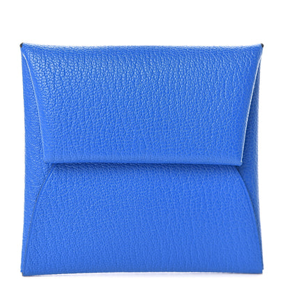 Hermes Chevre Mysore Bastia Coin Purse Bleu Hydra 1 of 7