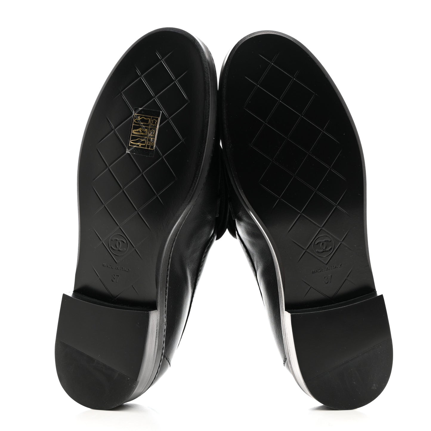 Lambskin Quilted CC Turnlock Loafers 37 Black