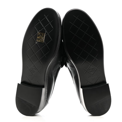 Chanel Lambskin Quilted CC Turnlock Loafers 37 Black 5 of 9