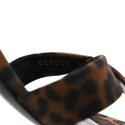 Saint Laurent Grossgrain Leopard Print Jill Mules 37.5 Brown 10 of 11