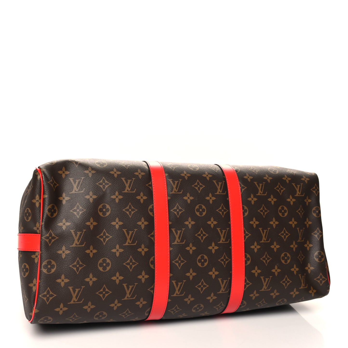Calfskin Monogram Keepall Bandouliere 50 Coquelicot