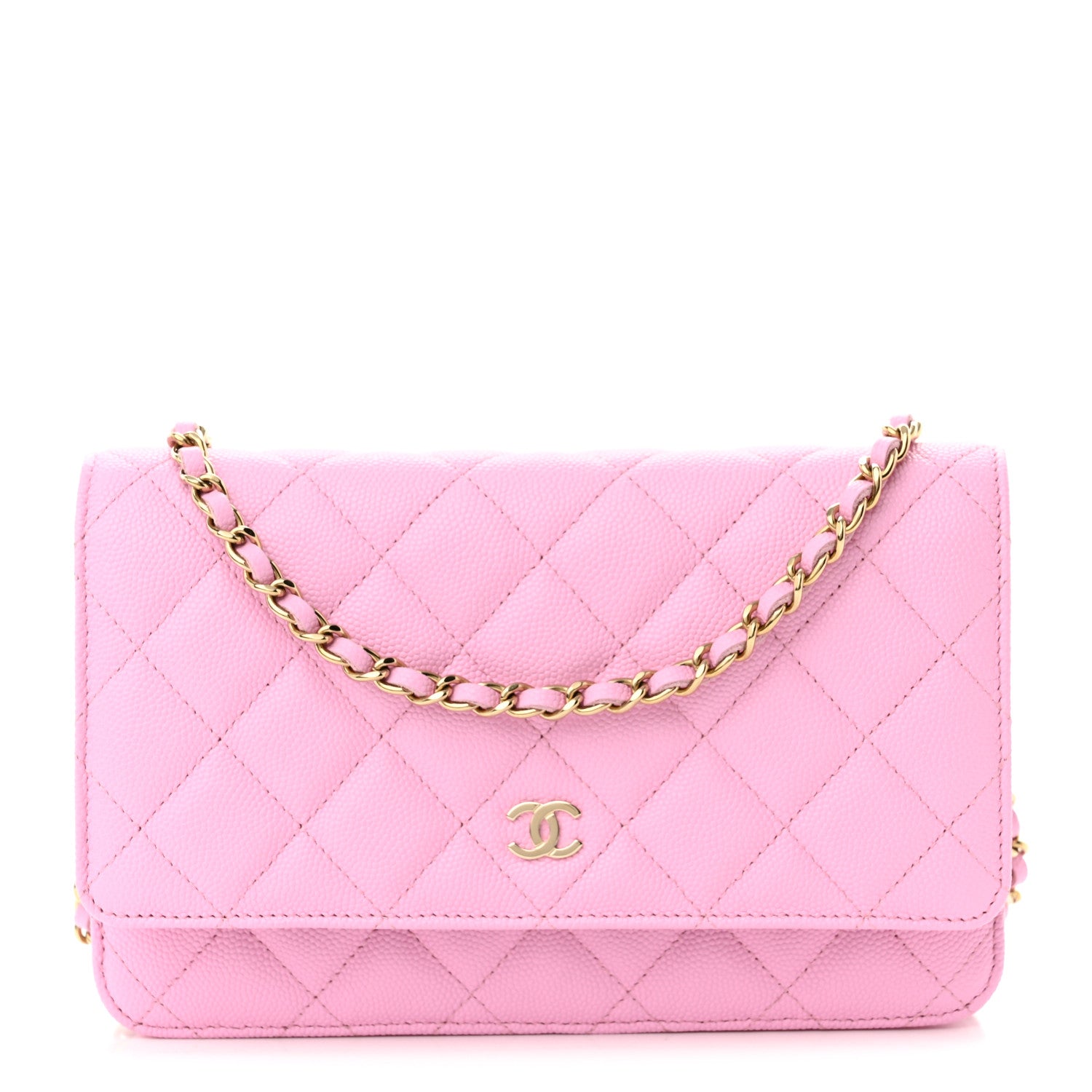 Chanel Caviar Quilted Wallet On Chain WOC Pink 1 of 12