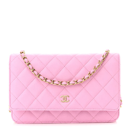 Chanel Caviar Quilted Wallet On Chain WOC Pink 1 of 12