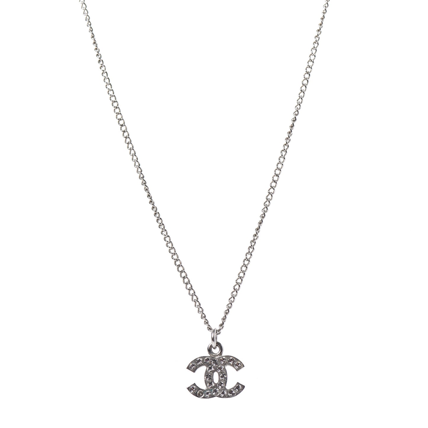 Crystal Timeless CC Necklace Silver