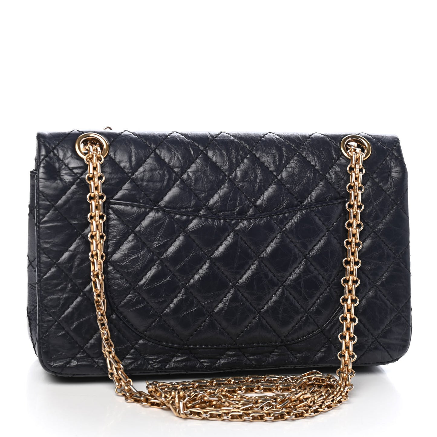 Aged Calfskin Quilted 2.55 Reissue 225 Flap Navy