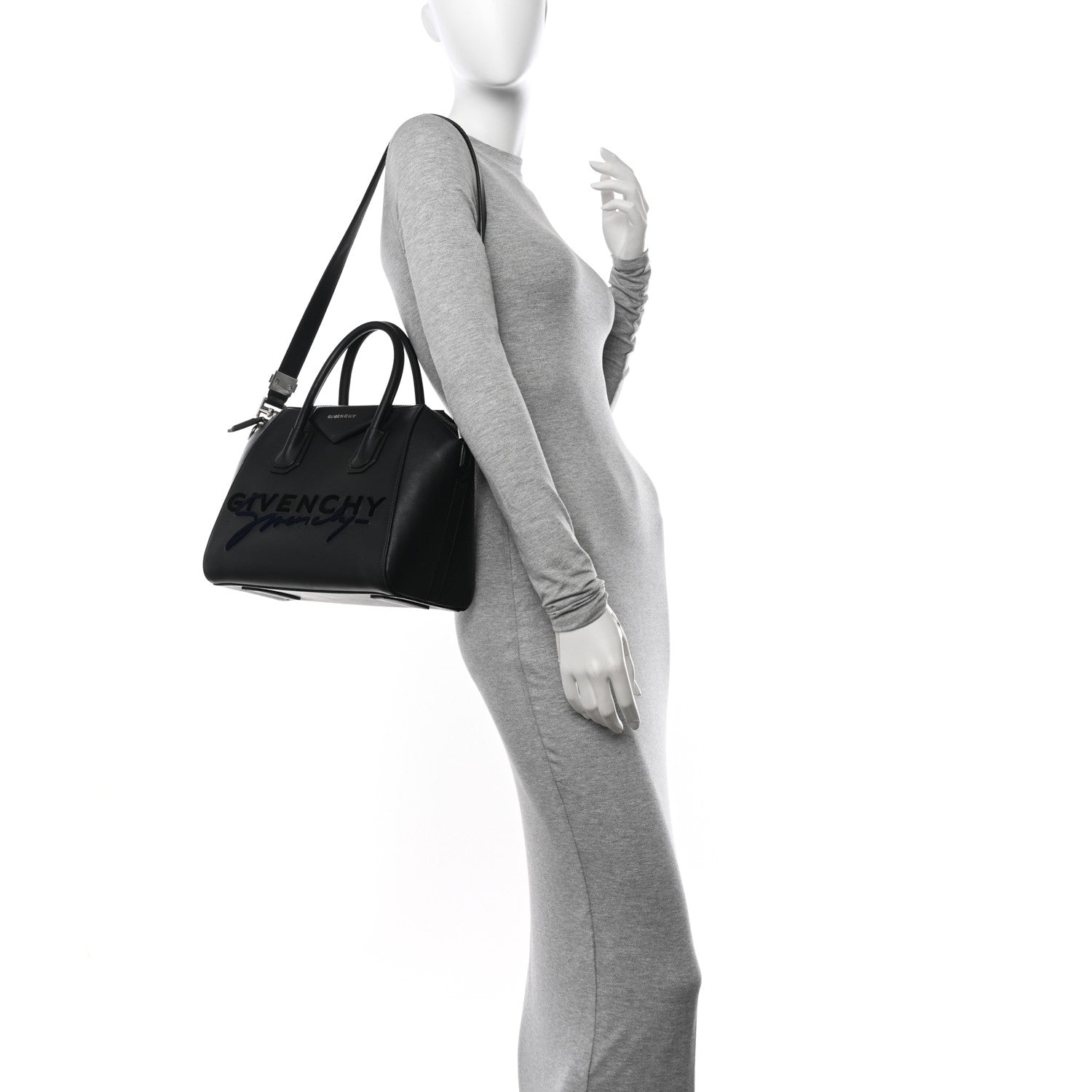 Givenchy Calfskin Signature Logo Small Antigona Black 2 of 11