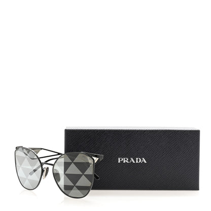 Prada Metal Symbole Triangle Logo Sunglasses SPR 50Z Black Grey 7 of 7