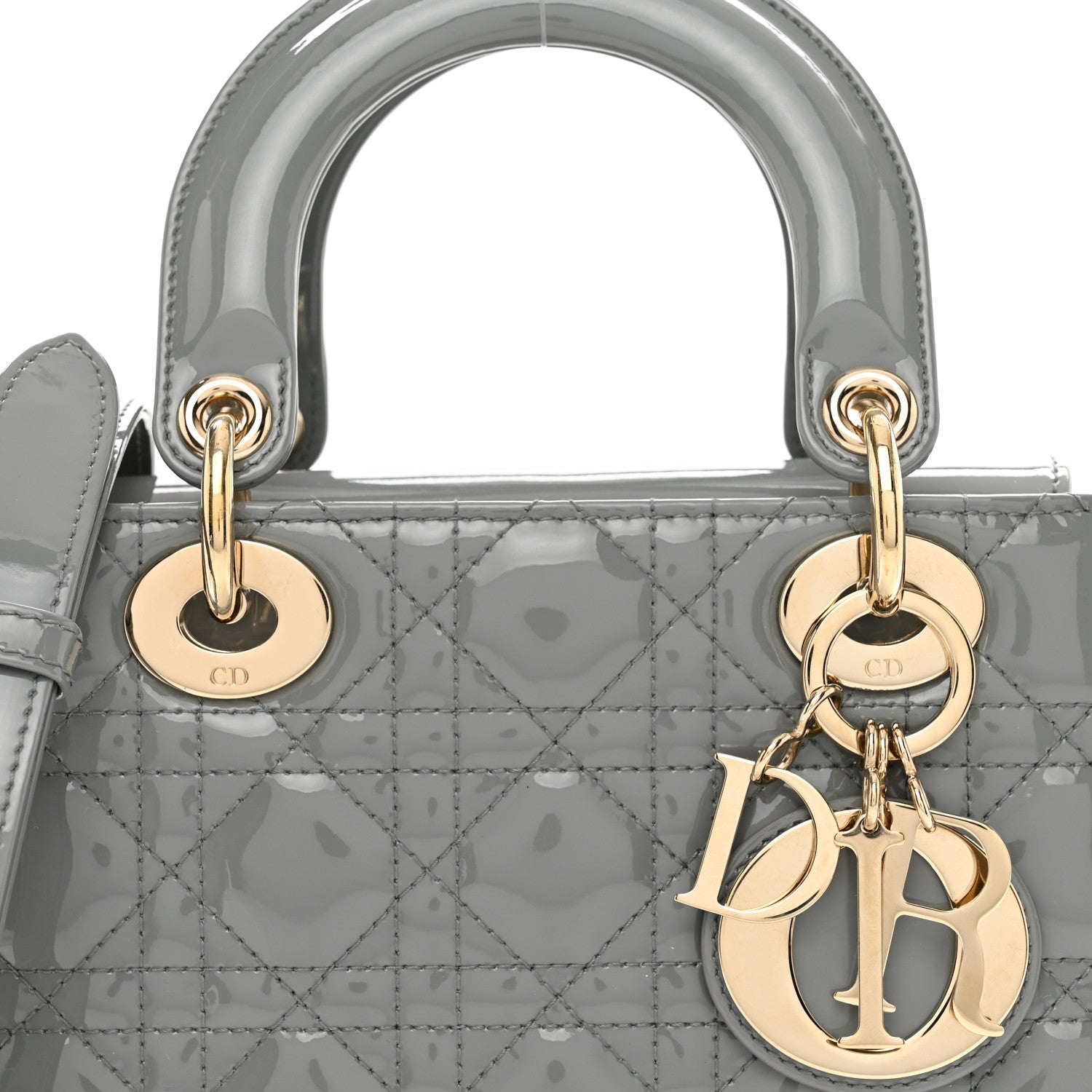 Christian Dior Patent Cannage Small Lady Dior Grey 7 of 9