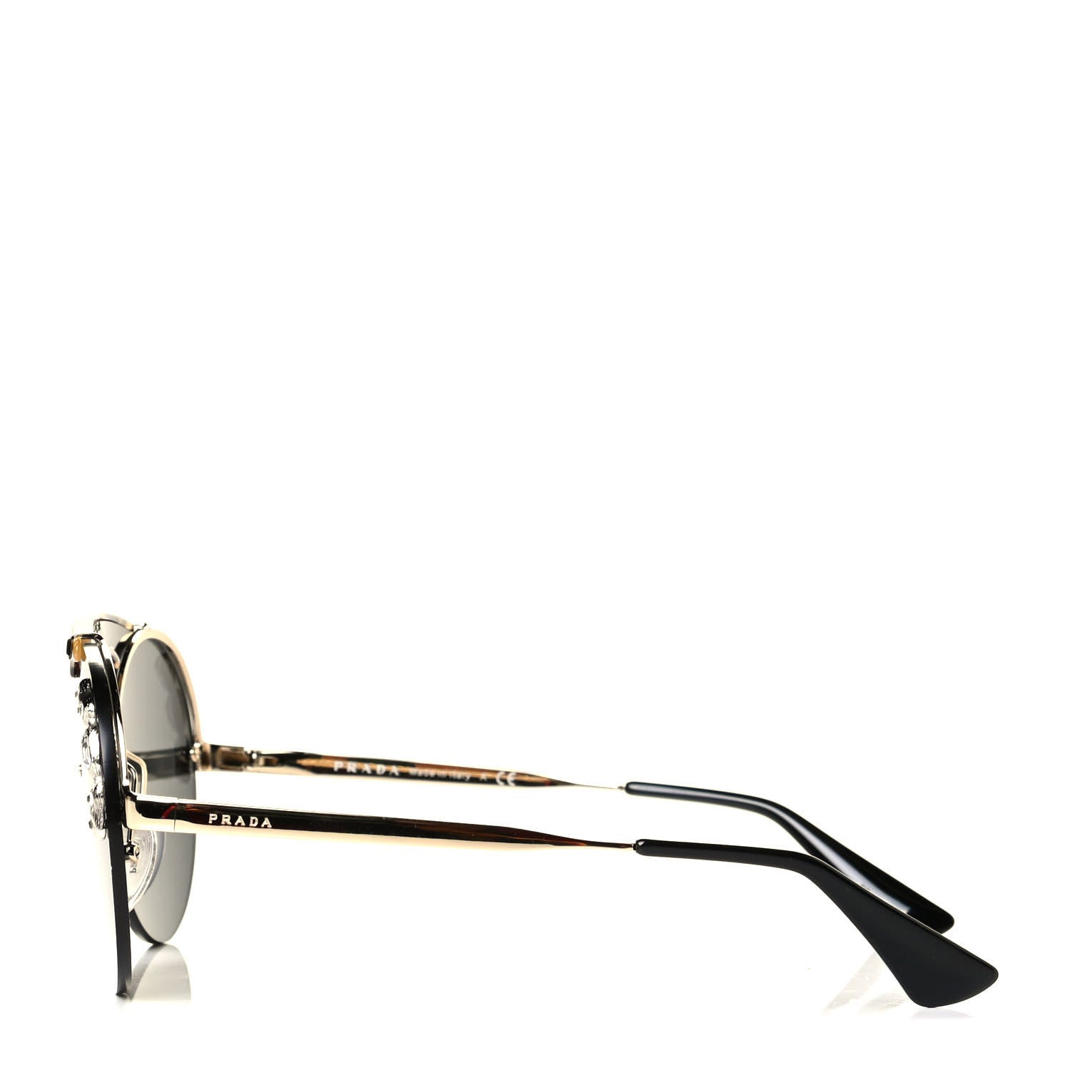 Prada Crystal Ornate Sunglasses SPR52U Havana 3 of 5