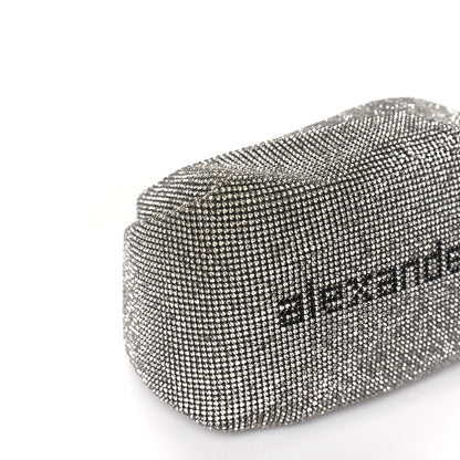 Alexander Wang Mesh Crystal Rhinestone Mini Scrunchie Clutch Black Silver 7 of 8
