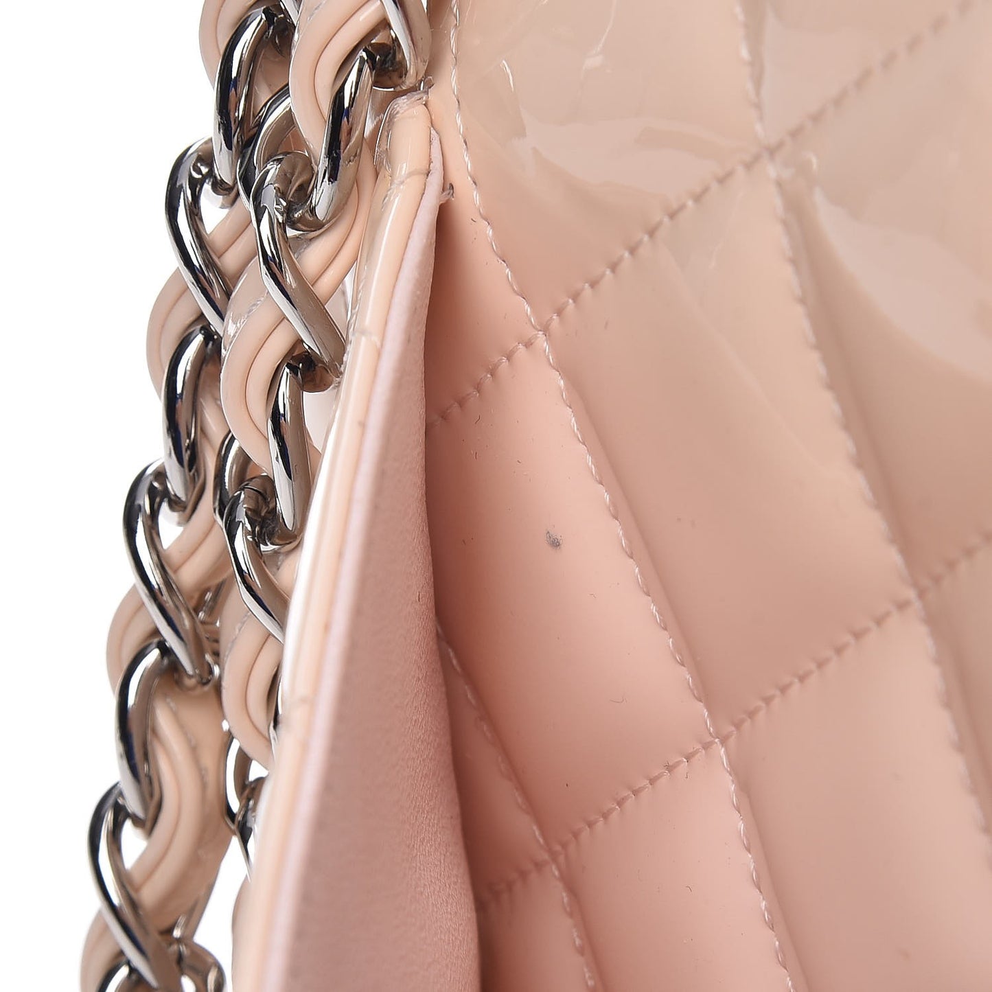 Patent Quilted Jumbo Double Flap Light Pink