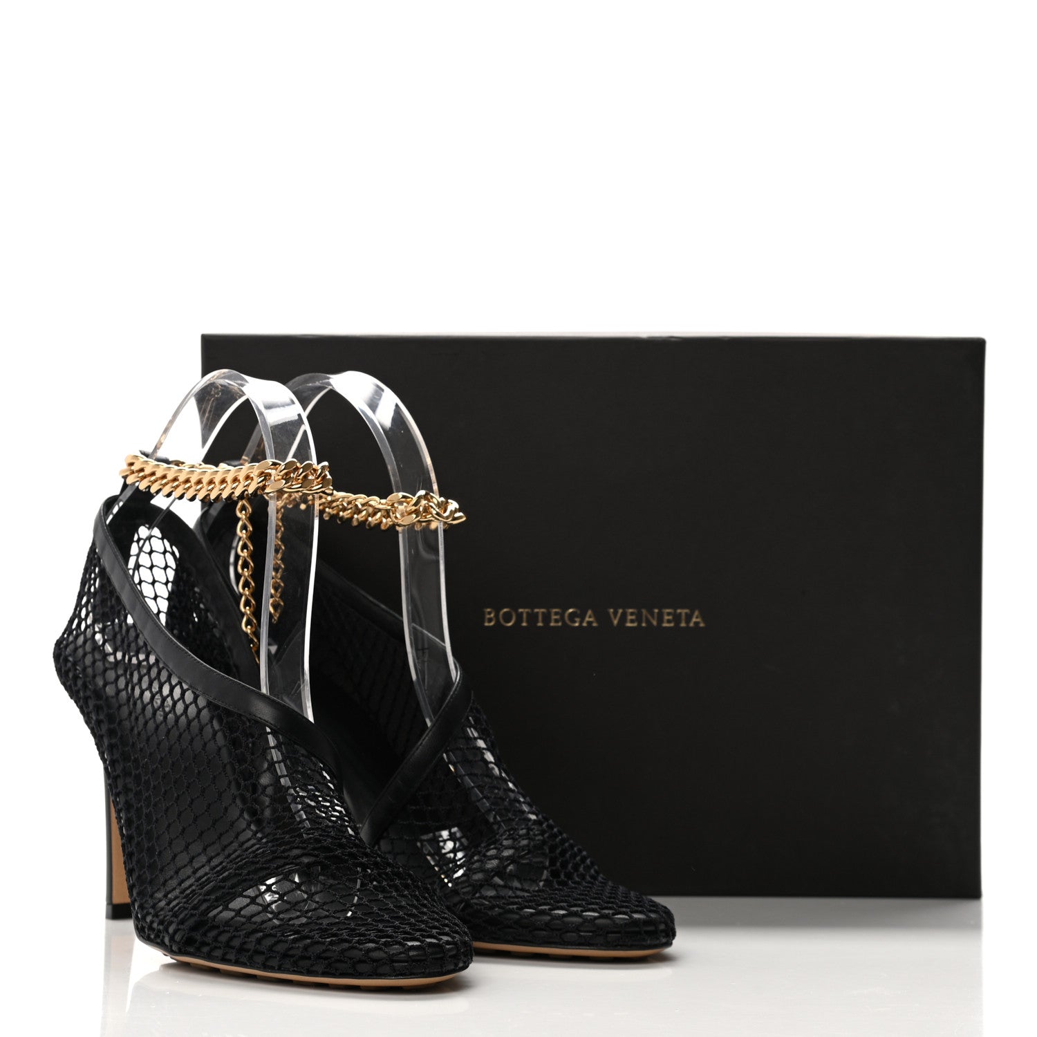 Bottega Veneta Mesh Nappa Chunky Chain Sandals 39 Black 9 of 9