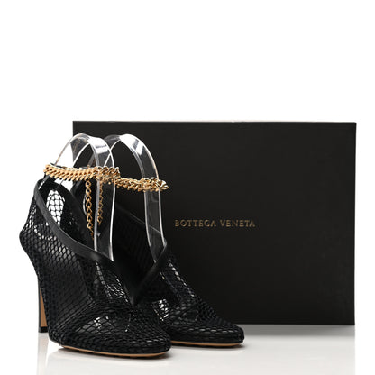 Bottega Veneta Mesh Nappa Chunky Chain Sandals 39 Black 9 of 9