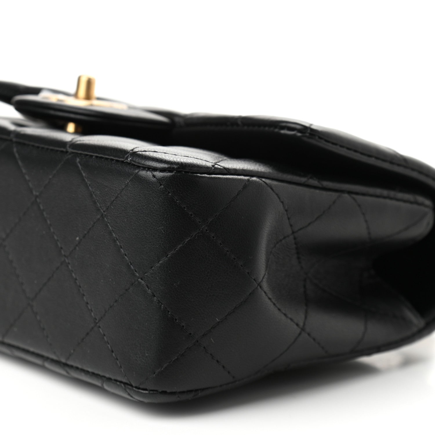 Chanel Lambskin Quilted Mini Top Handle Rectangular Flap Black 9 of 9