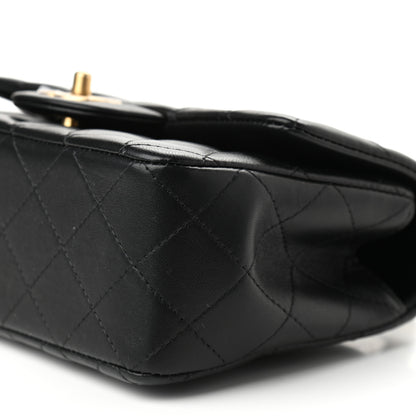 Chanel Lambskin Quilted Mini Top Handle Rectangular Flap Black 9 of 9