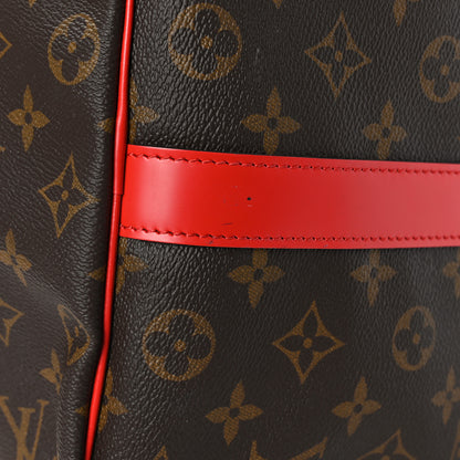 Louis Vuitton Calfskin Monogram Keepall Bandouliere 50 Coquelicot 10 of 12