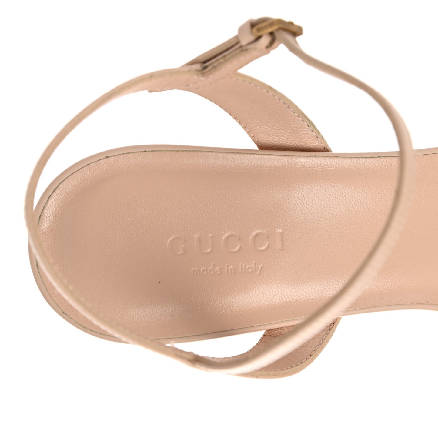 Lifford Calfskin GG Marmont Ankle Wrap 75mm Sandals 37 Skin Rose