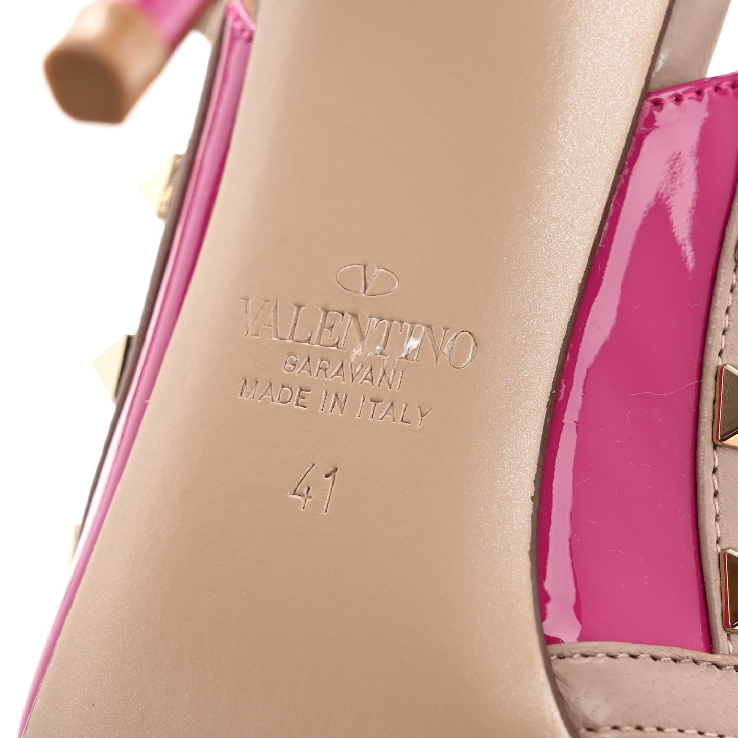 Patent Nappa Rockstud Ankle Strap 100mm Pumps 41 Rose Violet Poudre