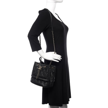 Chanel Caviar Quilted Large Rolled Up Bucket Drawstring Bag Black 1 of 11