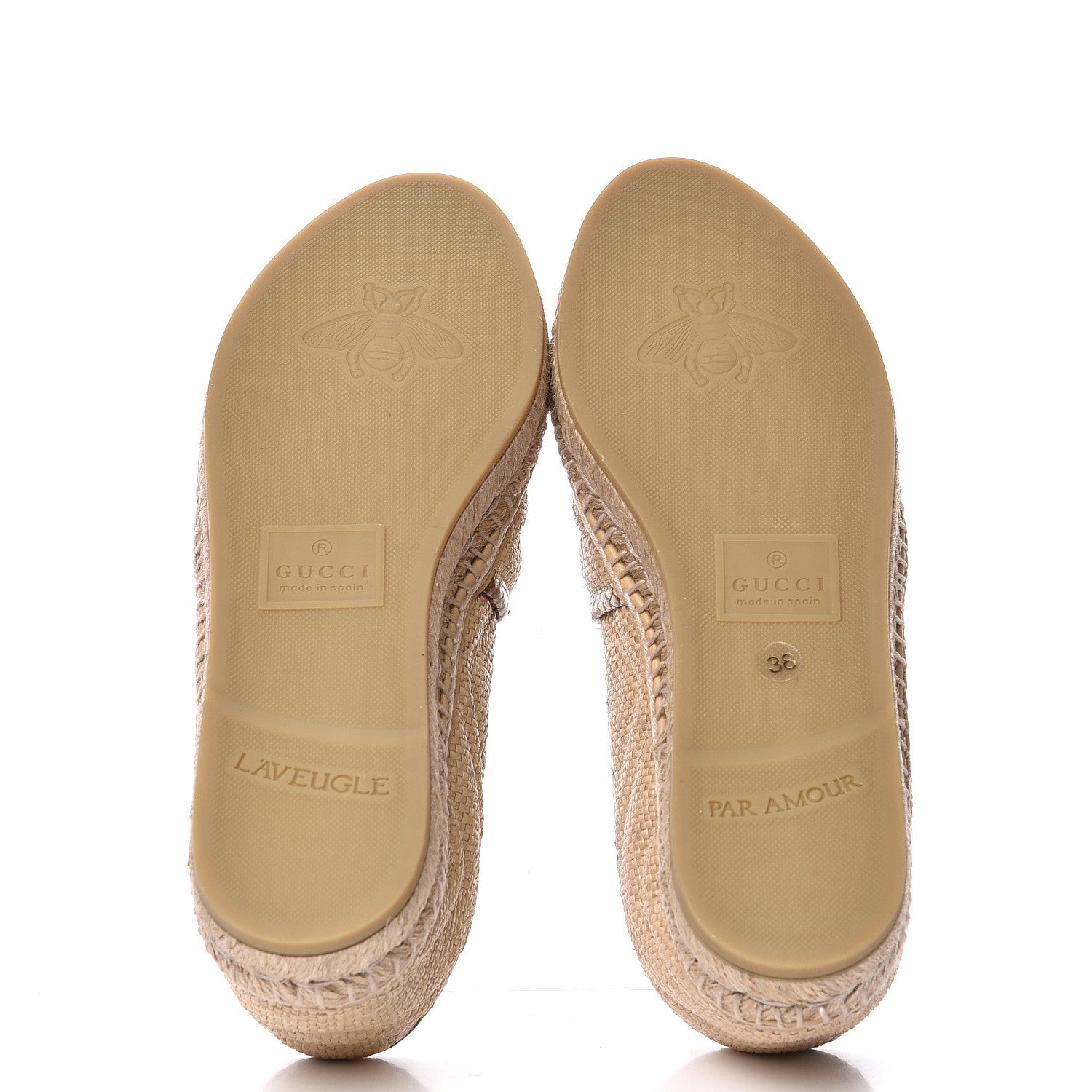 Gucci Straw Elaphe Matelasse GG Marmont Espadrilles 38 Natural Cream Brown 6 of 11